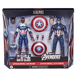 IN STOCK! Avengers Marvel Legends 6-Inch Captain America Sam Wilson and Steve Rogers Action Figures 2-Pack