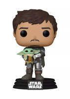 IN STOCK! Star Wars: The Mandalorian Mando Holding Grogu Pop! Vinyl Figure