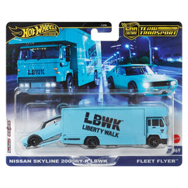 IN STOCK! Hot Wheels Team Transport 2024 Mix 3, Nissan Skyline 2000GT-R LBWK with Fleet Flyer