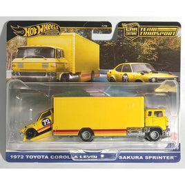 IN STOCK! Hot Wheels Team Transport 2025 Mix 1 Vehicle, 1972 Toyota Corolla Levin and Sakura Sprinter