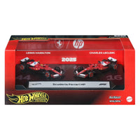 
              Hot Wheels Premium Formula 1 2025 Scuderia Ferrari HP Lewis Hamilton and Charles Leclerc 2-pack box
            