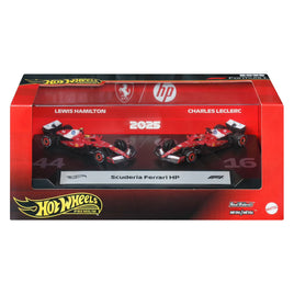 Hot Wheels Premium Formula 1 2025 Scuderia Ferrari HP Lewis Hamilton and Charles Leclerc 2-pack box
