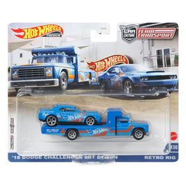 IN STOCK Hot Wheels Team Transport: Retro Rig, '18 Dodge Challenger SRT