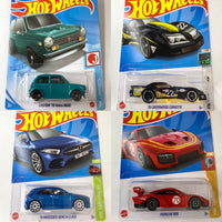 
              IN STOCK! 2021 Hot Wheels Mainline SET OF 4. Custom ‘70 Honda N600, ‘76 Greenwood Corvette, ‘19 Mercedes-Benz A-Class, Porche 935
            