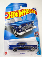 
              IN STOCK! 2021 Hot Wheels Mainline. SET OF 4. ‘85 Chevrolet Camero IROC-Z, ‘55 Chevy, Chevy Silverado Off Road, Porche 935
            