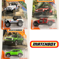 
              IN STOCK! MATCHBOX Metal Parts. SET OF 3. Jeep CJ 4x4, ‘20 Jeep Gladiator, 2019 Jeep Renegade
            