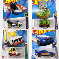 
              IN STOCK! Hot Wheels Mainline. SET PF 4. Super Mario Kart, MINECRAFT Cart, Tooned VW Golf MK1, Dodge Challenger Drift Car
            