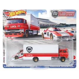 IN STOCK! Hot Wheels Team Transport Wave 2, Lancia Stratos Group 5 with Sakura Sprinter Transport